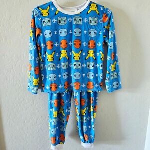 Pokemon Winter Themed Fleece Pajama Child Youth MEDIUM (8) Top and Bottom Set
